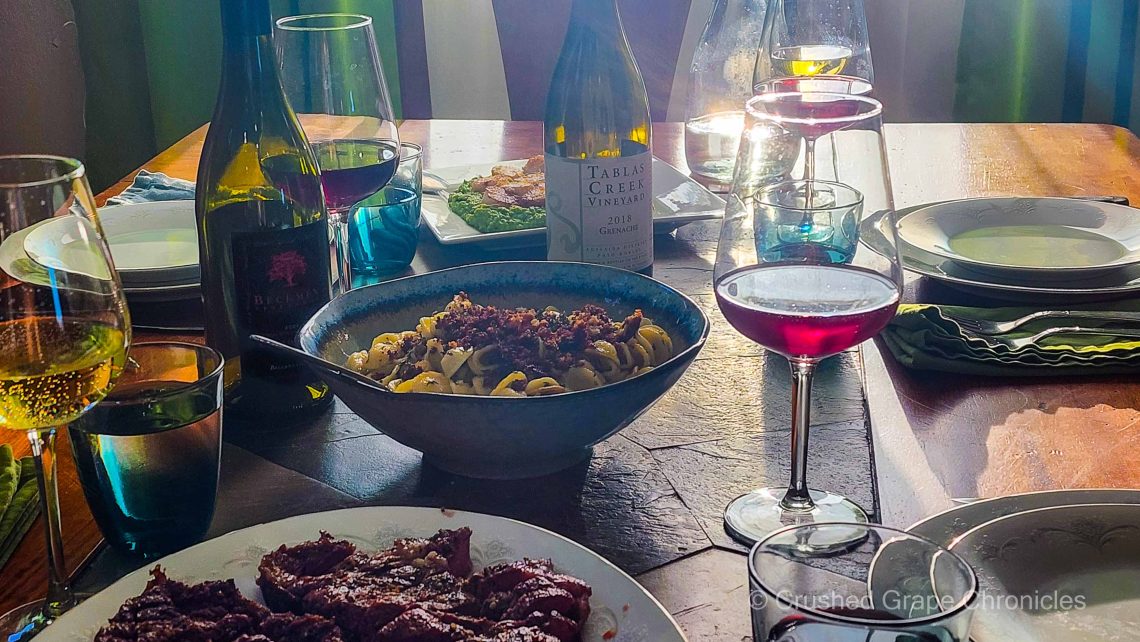Beckmen Chard and Tablas Grenache with Pairings